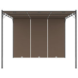 Garden Gazebo with Side Curtain 3x3x2.25 m Taupe