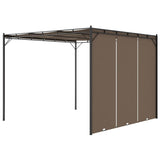 Garden Gazebo with Side Curtain 3x3x2.25 m Taupe