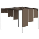 Garden Gazebo with Side Curtain 3x3x2.25 m Taupe