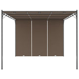 Garden Gazebo with Side Curtain 4x3x2.25 m Taupe