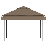 Gazebo with Double Extending Roofs 3x3x2.75 m Taupe 180g/m²