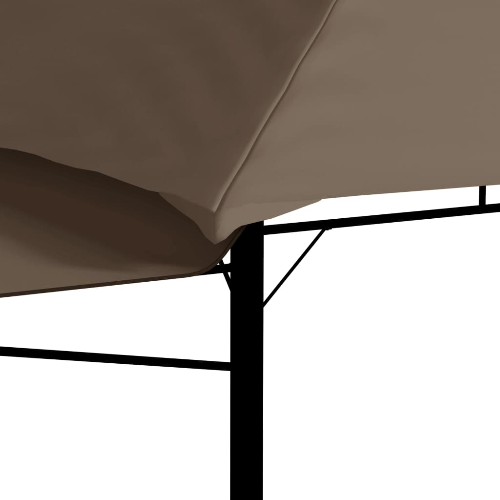 Gazebo with Double Extending Roofs 3x3x2.75 m Taupe 180g/m²