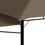 Gazebo with Double Extending Roofs 3x3x2.75 m Taupe 180g/m²