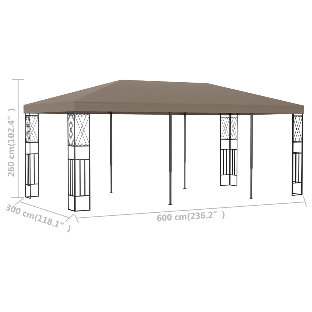 Gazebo 6x3 m Taupe Fabric