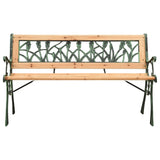 Garden Bench 122 cm Cast Iron and Solid Firwood