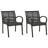 Garden Chairs 2 pcs Steel and WPC Black