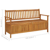 Garden Storage Bench 148 cm Solid Acacia Wood