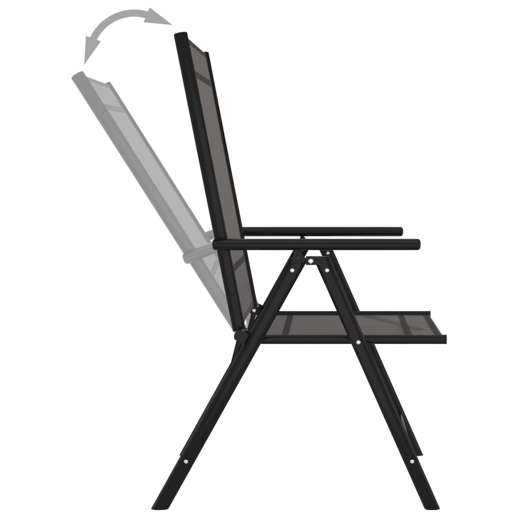 Folding Garden Chairs 6 pcs Textilene Black