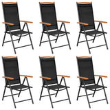 Folding Garden Chairs 6 pcs Textilene Black