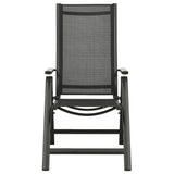 Folding Garden Chairs 2 pcs Textilene and Aluminium Black