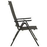 Folding Garden Chairs 2 pcs Textilene and Aluminium Black