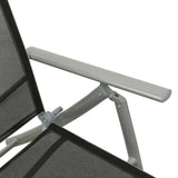 Folding Sun Lounger Textilene and Aluminium Black and Silver