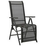 Reclining Garden Chairs 2pcs Textilene and Aluminium Black