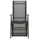 Reclining Garden Chairs 2pcs Textilene and Aluminium Black