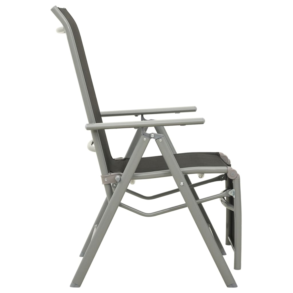 Reclining Garden Chair Textilene and Aluminium Silver