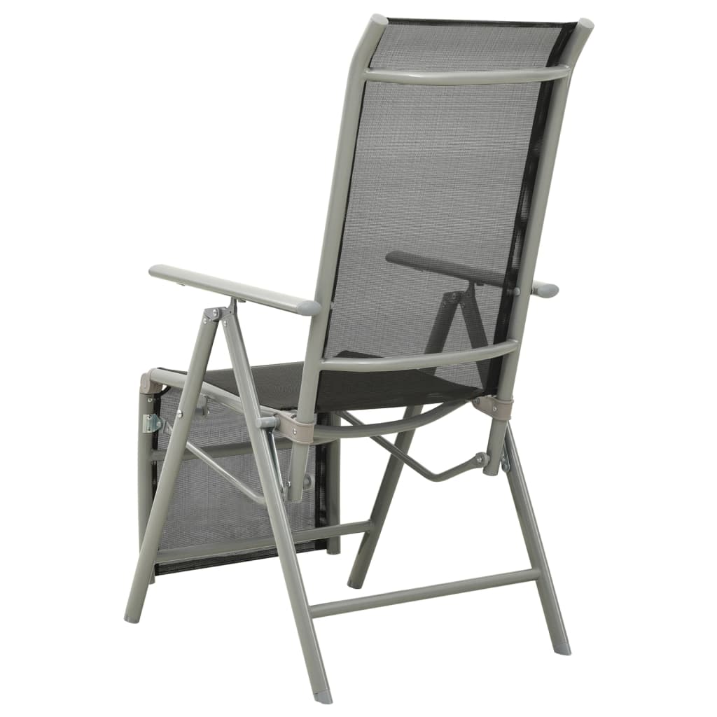 Reclining Garden Chair Textilene and Aluminium Silver