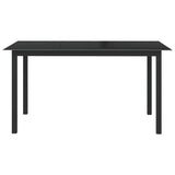 Garden Table Black 150x90x74 cm Aluminium and Glass