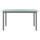 Garden Table Light Grey 150x90x74 cm Aluminium and Glass