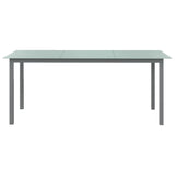 Garden Table Light Grey 190x90x74 cm Aluminium and Glass