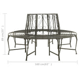 Garden Tree Bench 160 cm Steel