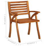 Garden Chairs 3 pcs Solid Acacia Wood