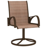 Garden Swivel Chairs 2 pcs Textilene and Steel Brown