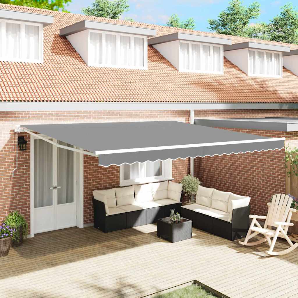 Awning Manual White 5 x 3.5 m Metal