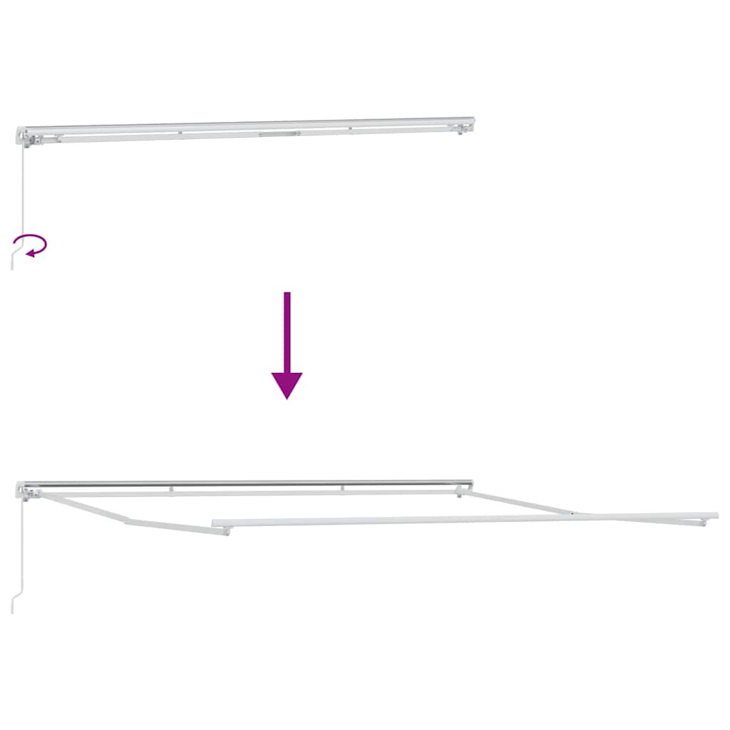 Awning Manual White 5 x 3.5 m Metal