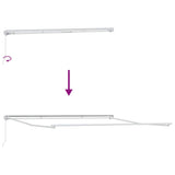 Awning Manual White 5 x 3.5 m Metal