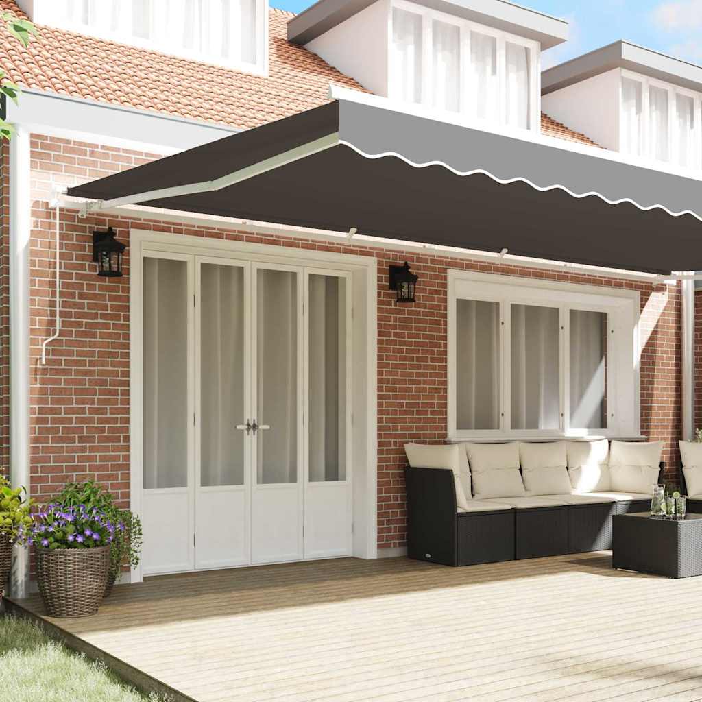 Awning Manual White 6 x 3.5 m Metal