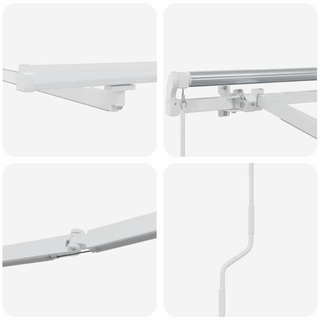 Awning with Manual White 3 x 2.5 m Metal