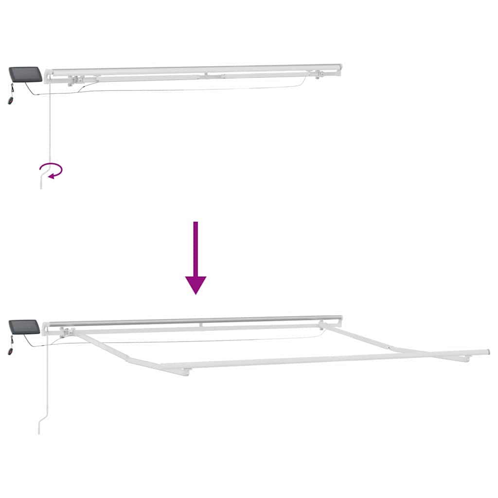 Awning with Manual White 3 x 2.5 m Metal