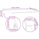 Awning Manual White 5 x 3 m Metal