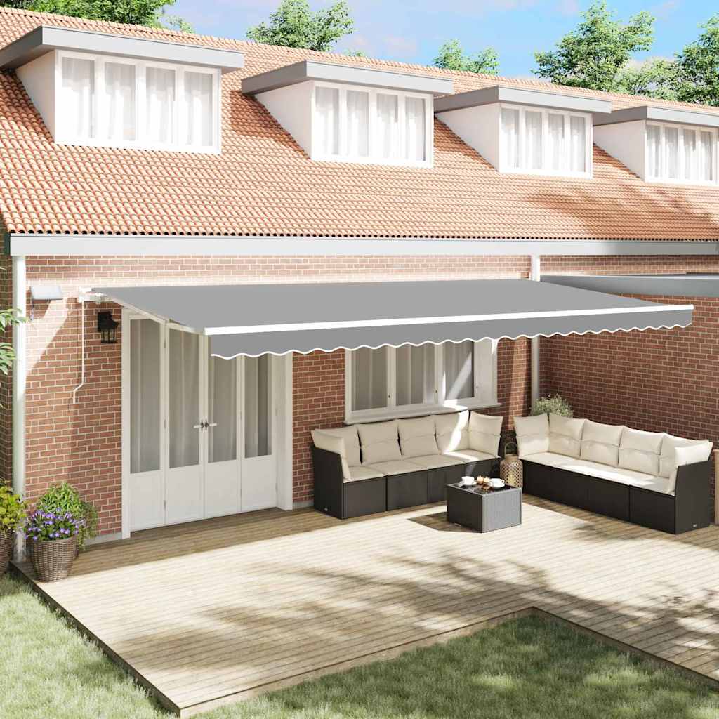 Awning with Manual White 6 x 3 m Metal