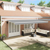 Awning with Manual White 6 x 3.5 m Metal