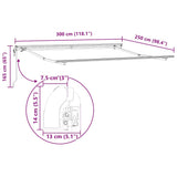 Awning Manual White 3 x 2.5 m Metal