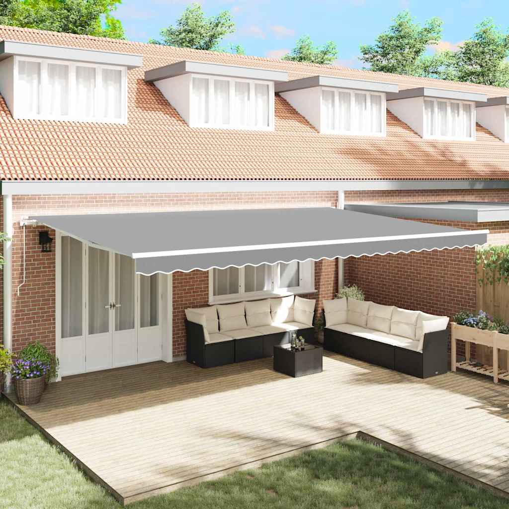 Awning Manual White 6 x 3 m Metal