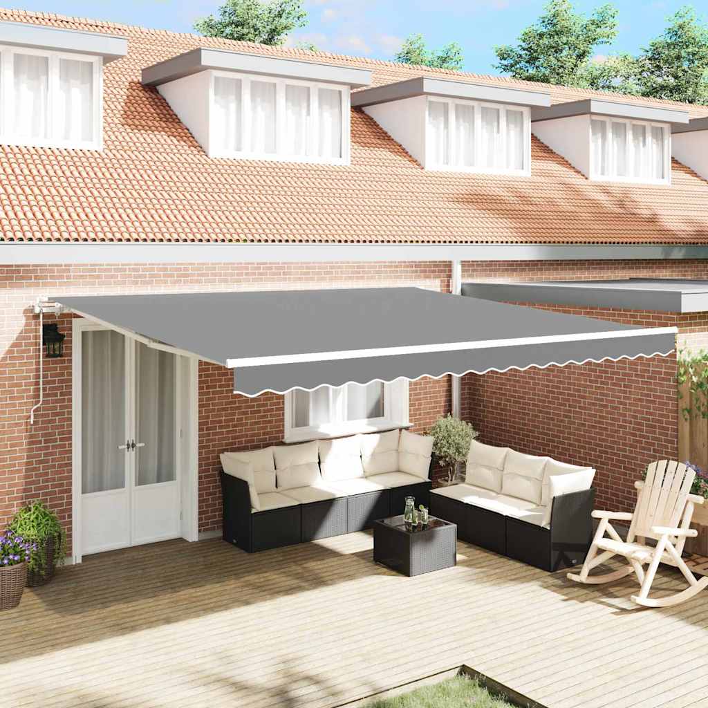 Awning Manual White 5 x 3.5 m Metal