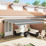 Awning Manual White 5 x 3.5 m Metal
