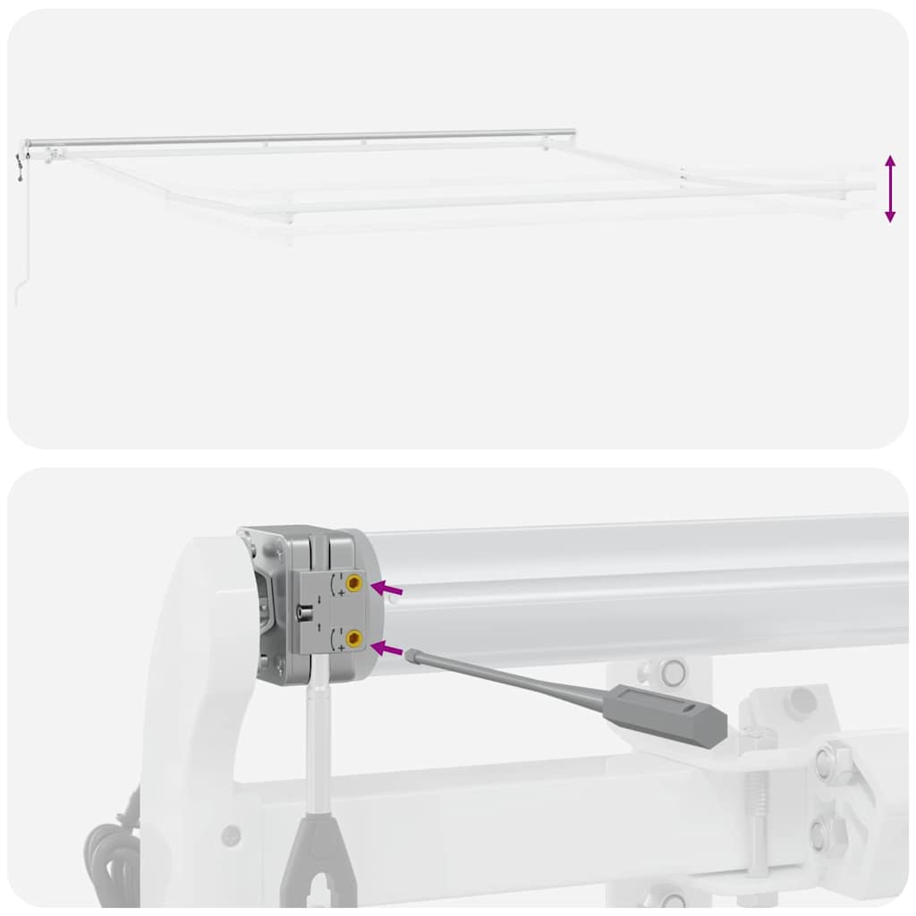 Awning Manual White 5 x 3.5 m Metal