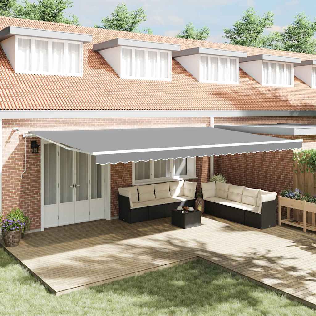 Awning with Manual White 6 x 3 m Metal