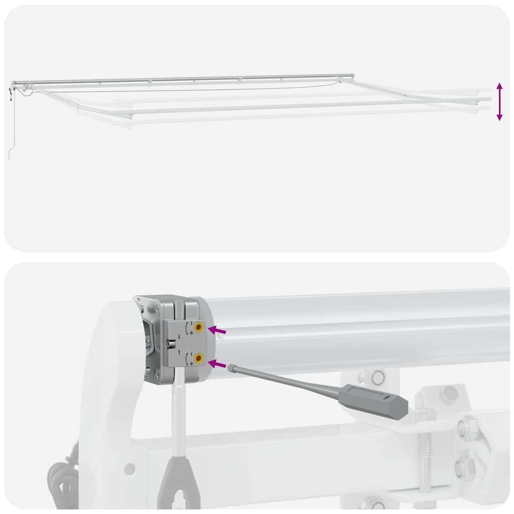 Awning with Manual White 6 x 3 m Metal
