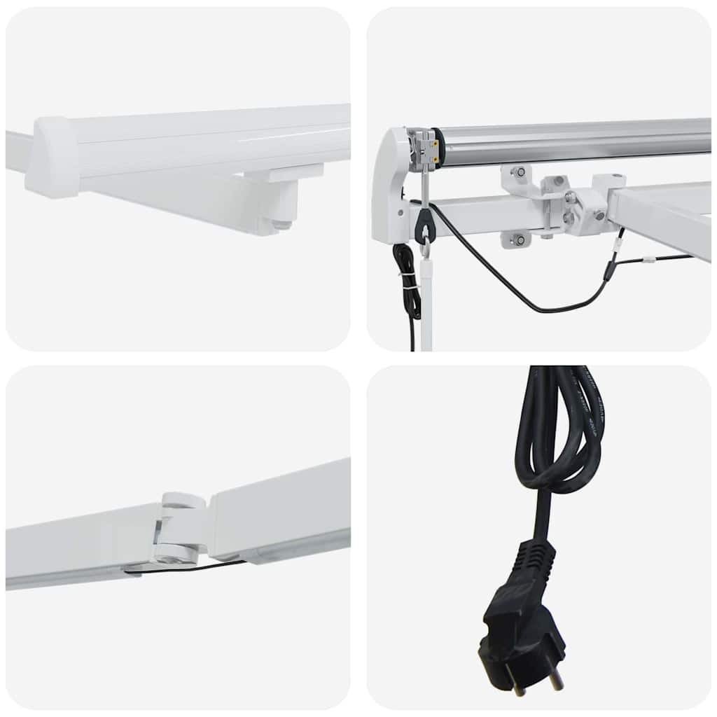 Awning with Manual White 4.5 x 3.5 m Metal