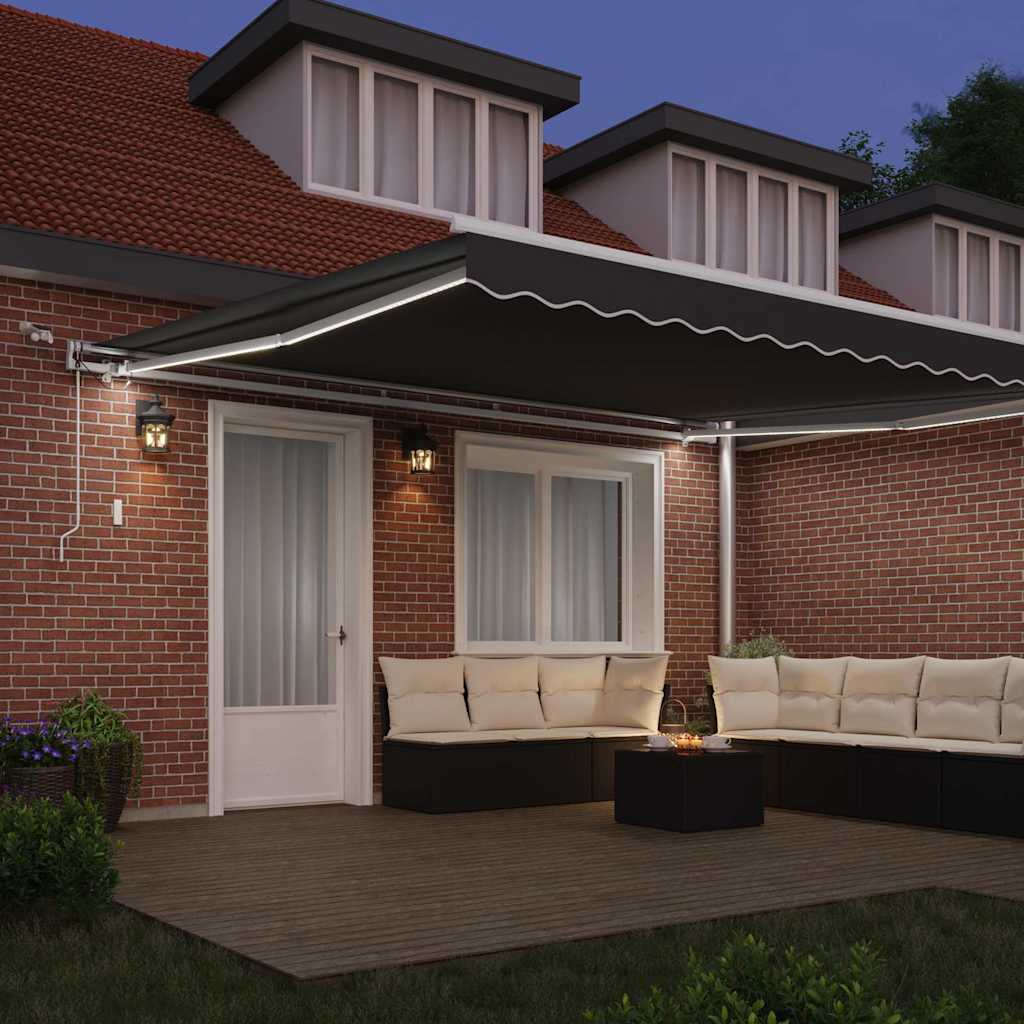 Awning with Manual White 4.5 x 3.5 m Metal