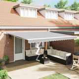 Awning with Manual White 4.5 x 3.5 m Metal