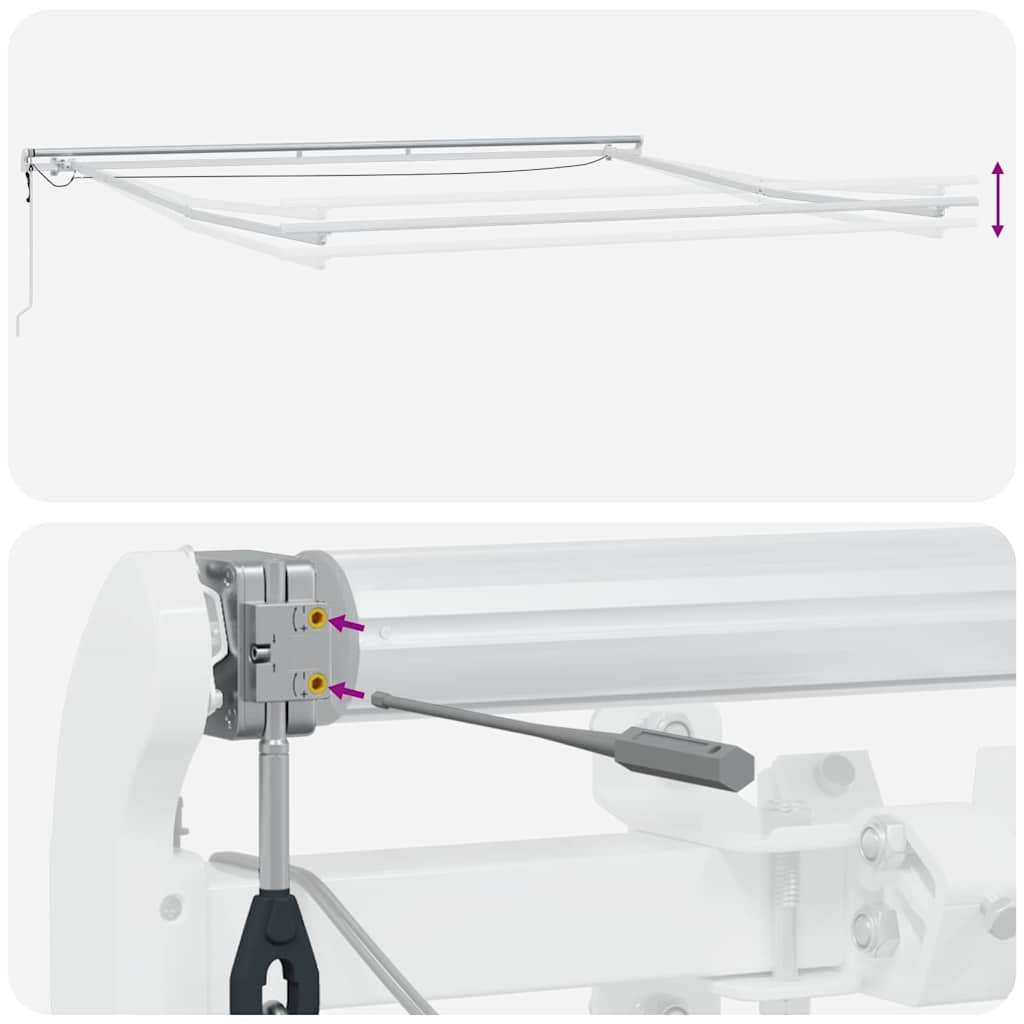 Awning White 5 x 3.5 m Metal