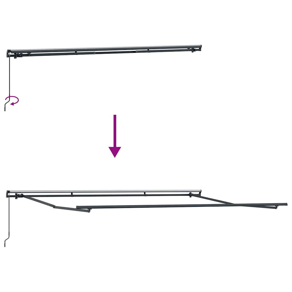 Awning Manual Anthracite 5 x 3 m Metal