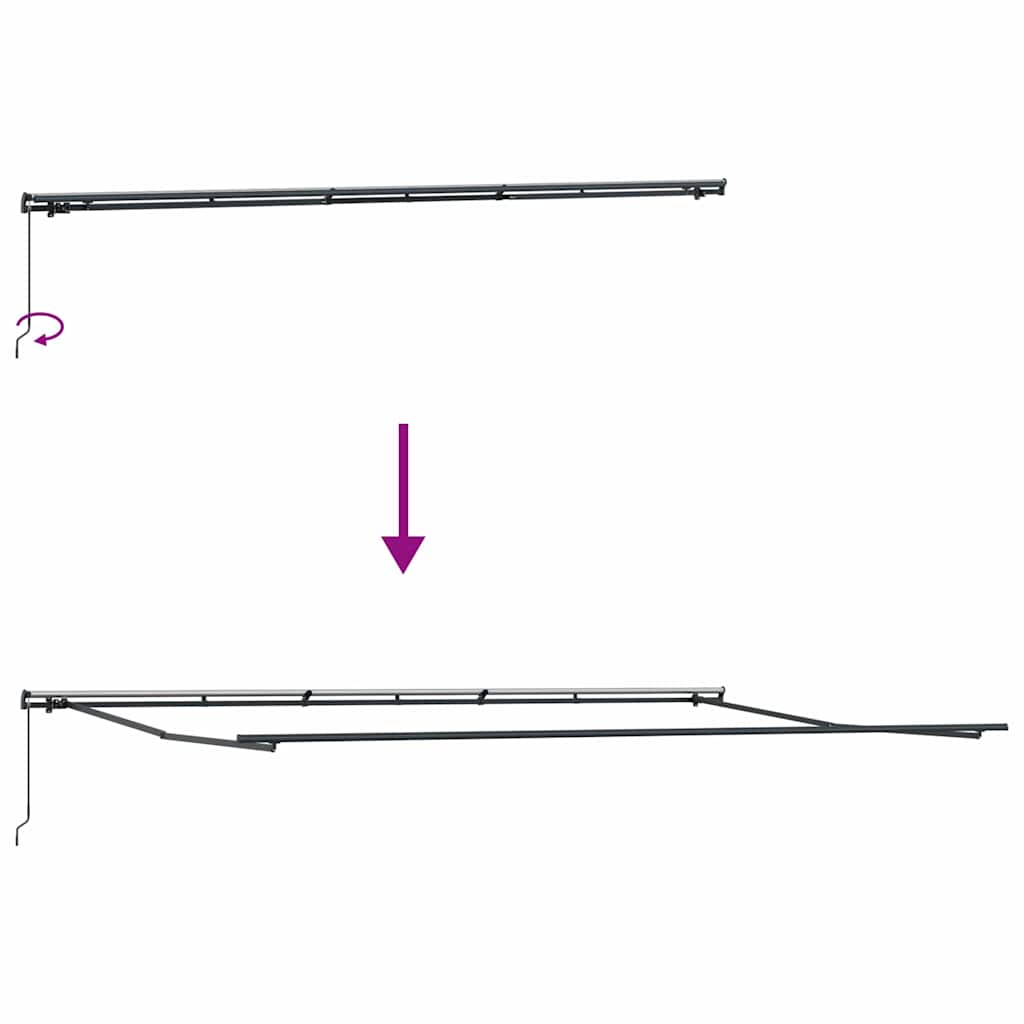 Awning Manual Anthracite 6 x 3 m Metal