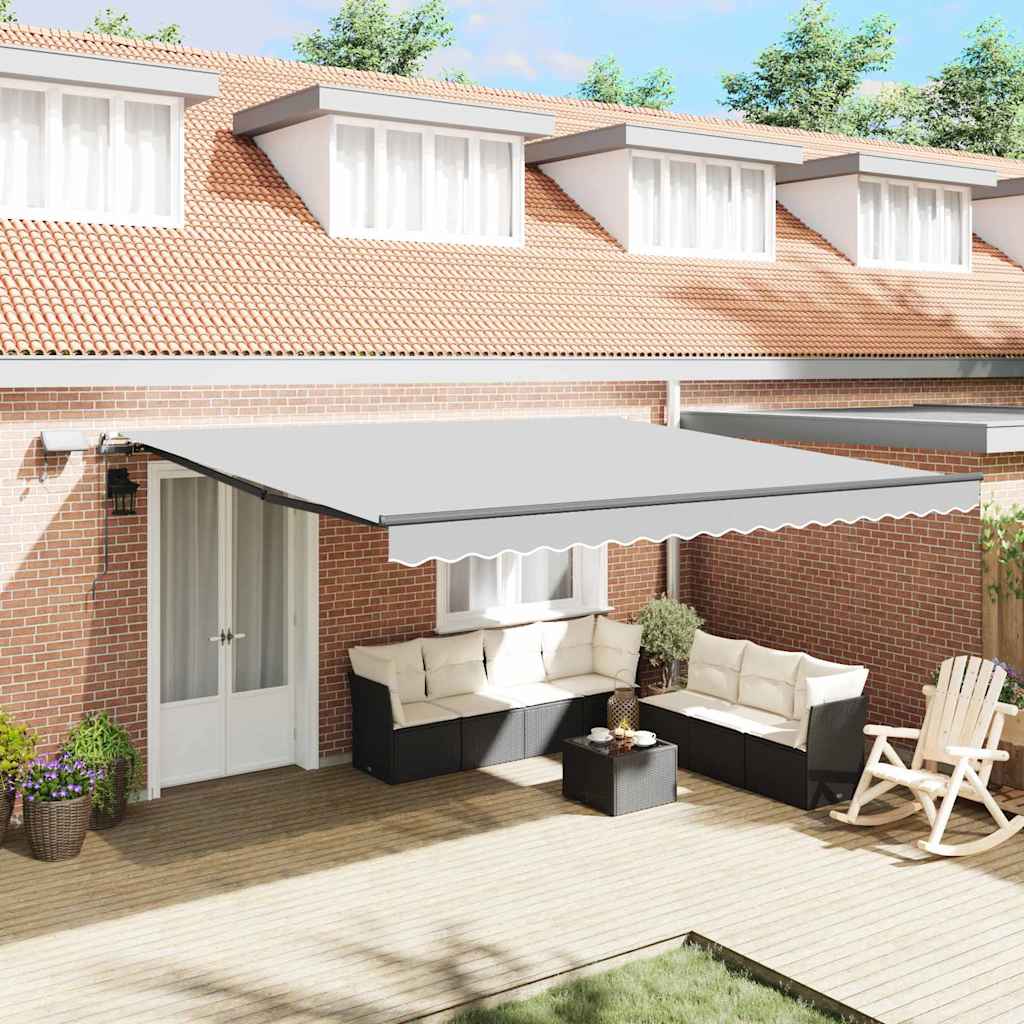 Awning with Manual Anthracite 4.5 x 3.5 m Metal