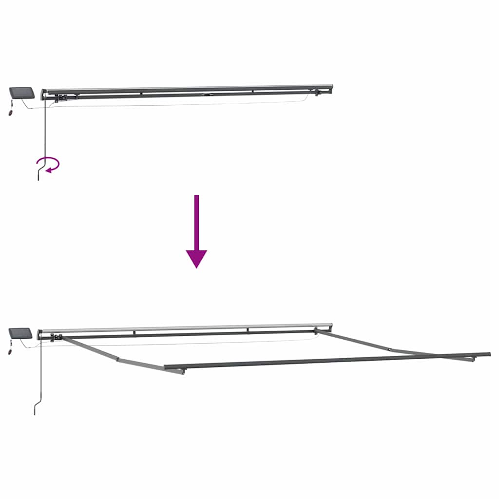 Awning with Manual Anthracite 4.5 x 3.5 m Metal